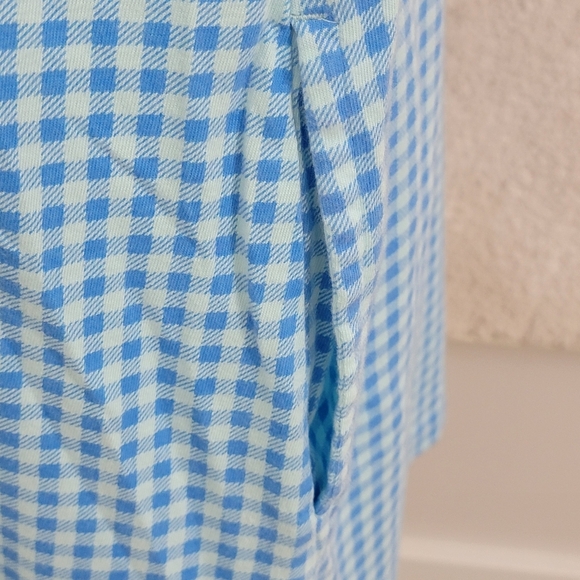 Lands' End Blue And White Gingham Check Sleeveless Jersey Swim Cover Up Dress XL - Picture 7 of 14